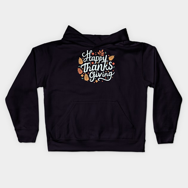 Happy Thanksgiving Kids Hoodie by Graceful Designs